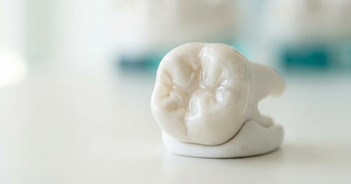 Child's molars with deep chewing grooves where sealants are applied